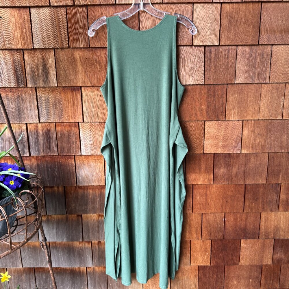 FREE LABEL Green Sleeveless Knit Tank Dress in Women's X-Large - Picture 6 of 8
